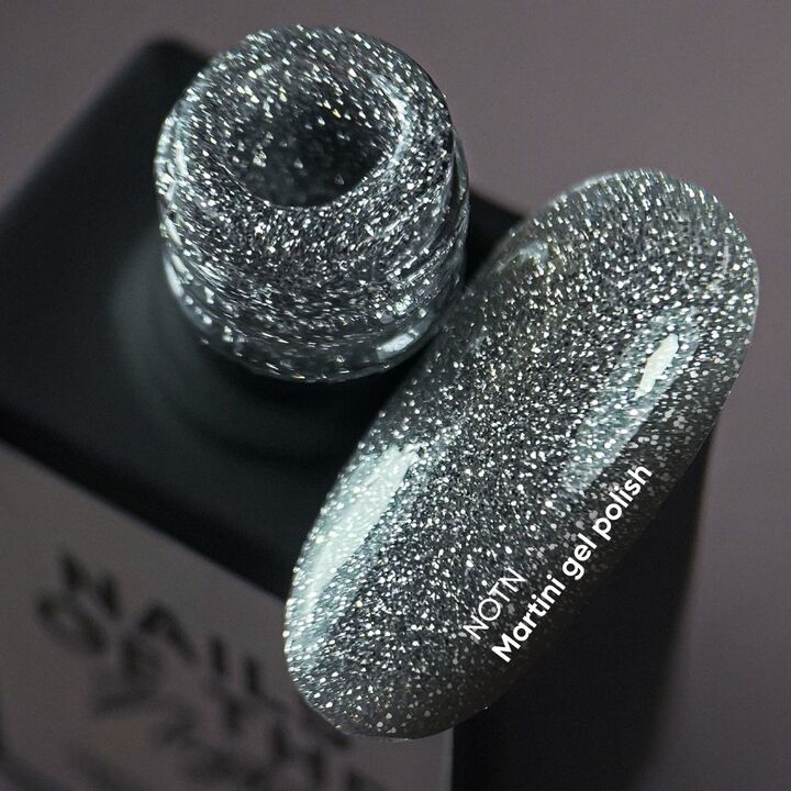 NOTN Гель-лак Martini, #024, світловідбиваючий срібний, 10 ml #2