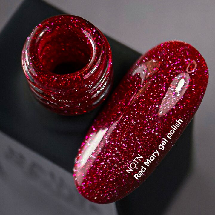 NOTN. Gel polish, Red Mary, #168, 10 ml. Гель-лак світловідбиваючий, червоний #5
