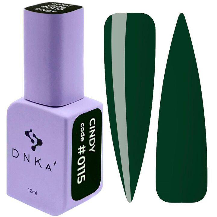 DNKa’ Gel Polish Cindy #0115, 12 ml, глибокий пляшково-зелений #1