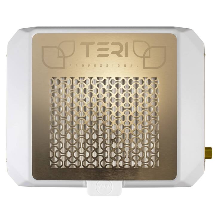 TERI. Desktop portable Nail dust Collector "Teri Diamond", Витяжка настільна, біла зі сталевою решіткою "gold" #3