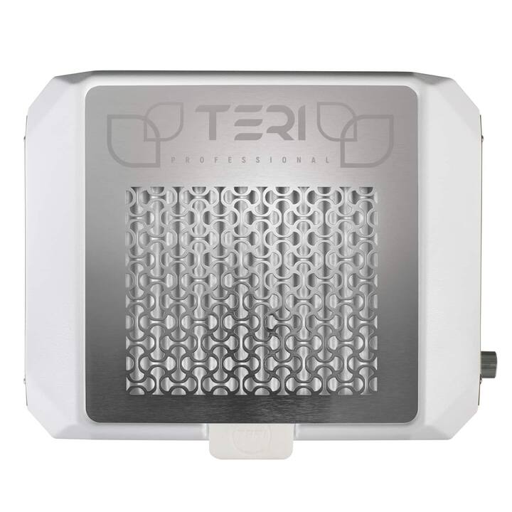 TERI. Desktop portable Nail dust Collector "Teri Diamond", Витяжка настільна, біла зі сталевою решіткою "metallic" #3