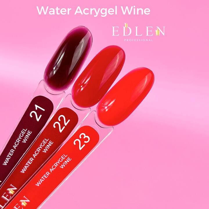 EDLEN Water Acrygel WINE №23, 15 ml, рідкий гель #2