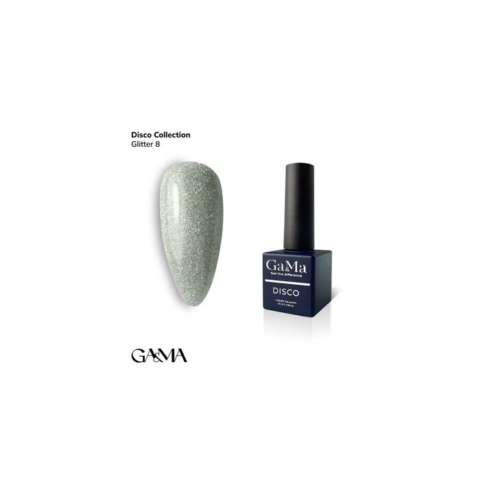 GA&MA. Reflective Gel polish, HOLOGRAPHIC GLITTER #8, 10 ml, гель-лак світловідбиваючий ( попередня упаковка) #1
