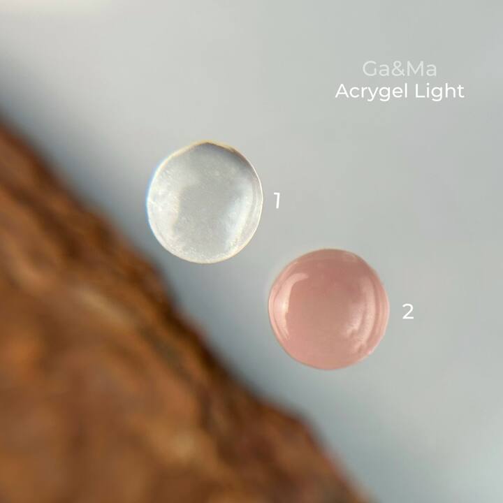 GA&MA. Acrygel LIGHT #002 Beige, beige semitransparente, 30 ml #3