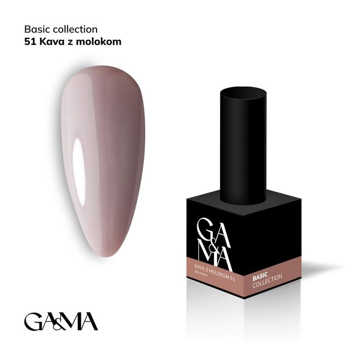 GA&MA. Gel polish #51 COFFEE&MILK, 10 ml, gel polish, café au lait #1