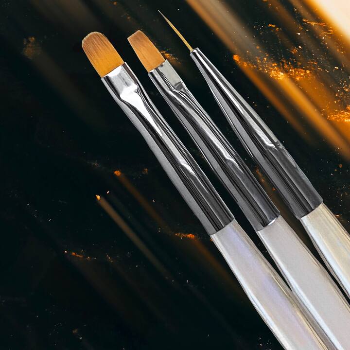 NOTN. Brushes Set, 3 Stk, Pinselset (Liner, quadratisch, oval) + Etui #4