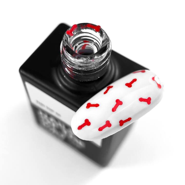 NOTD. "Fun!" Top #02, 10 ml, топ з червоними фігурками #4