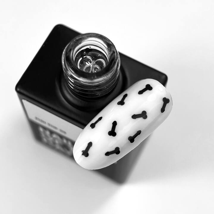 NOTD. "Fun!" Top #03, 10 ml, топ з чорними фігурками #4