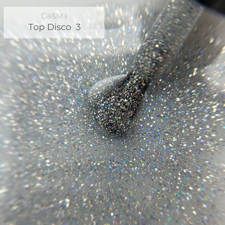 GA&MA. DISCO SHINE TOP #003, 10 ml, Топ світловідбиваючий, срібло #3