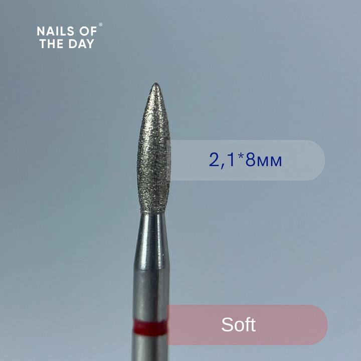 NOTD Фреза алмазна Полум'я (2,1*8 мм), червона #1