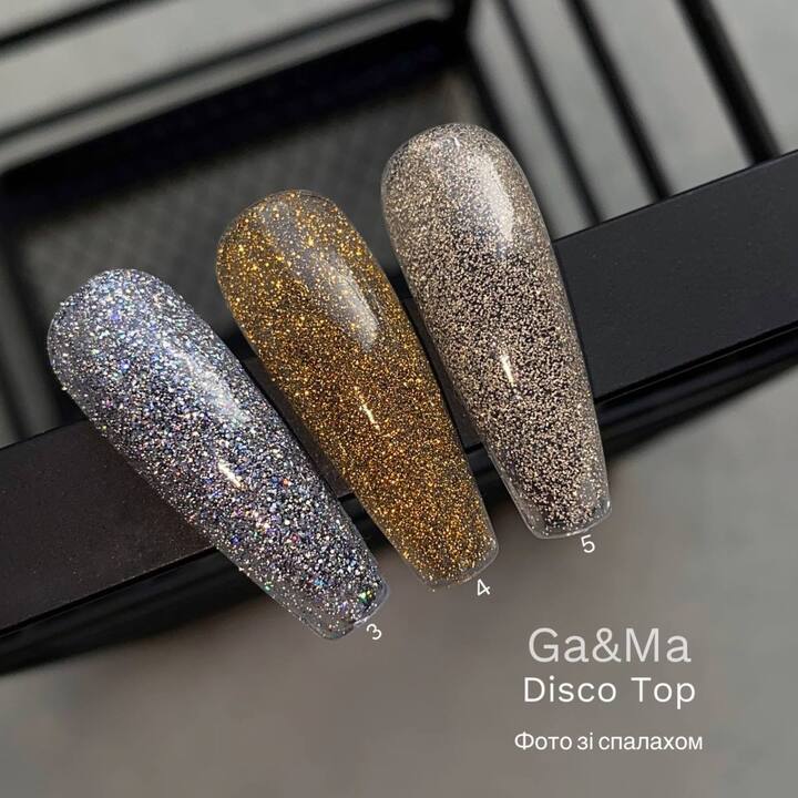 GA&MA. DISCO SHINE TOP #003, 10 ml, Топ світловідбиваючий, срібло #4