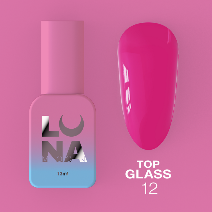 LUNAmoon. Glass Top Coat #12, 13 ml, топ кольоровий глянцевий #2