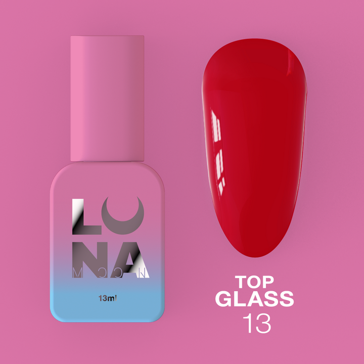 LUNAmoon. Glass Top Coat #13, 13 ml, топ кольоровий глянцевий #2