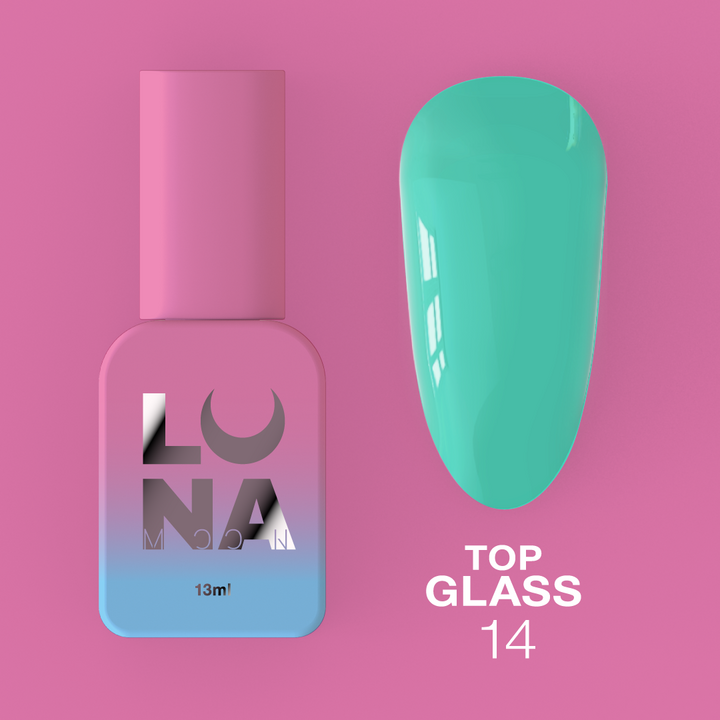 LUNAmoon. Glass Top Coat #14, 13 ml, топ кольоровий глянцевий #2