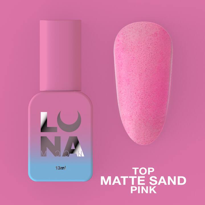 LUNAmoon. Matte Pink Sand Top Coat, 13 ml, top mat avec effet sable #2