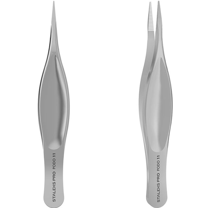 STALEKS. Splinter tweezers small, Пінцет подологічний осколковий малий PODO 11 #2