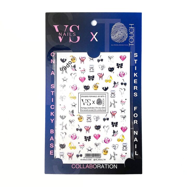 TOUCH. Touch & VS Nails Stickers, 3D SETS 1, стікери для нігтів на липкій основі #1