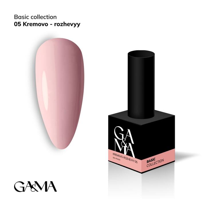 GA&MA. Gel polish #5 PINK PASTEL, 10 ml, гель-лак, кремово-рожевий #1