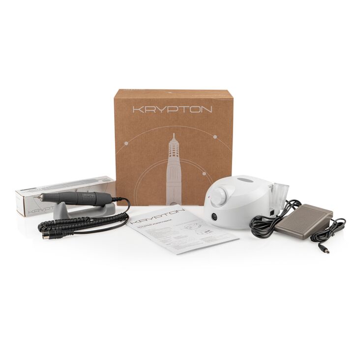 KRYPTON. Nail drill XPS-400 WHITE/GRAY 65 W. Фрезер для манікюру та педикюру, 40 тісяч оборотів, реверс #10