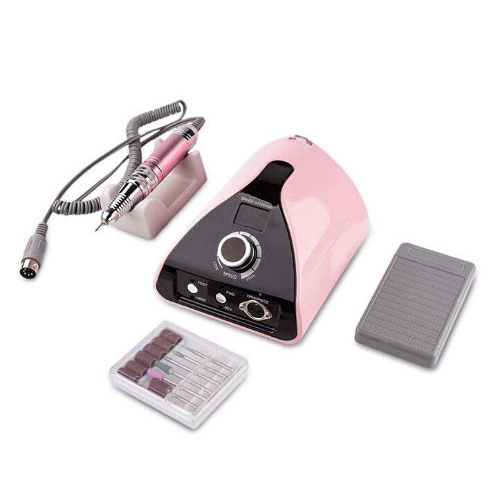 BUCOS. Nail drill "Bucos ZS-711", pink, 65W. Фрезер + 6 покращених фрез, 35 тисяч оборотів, реверс,  рожевий корпус #2