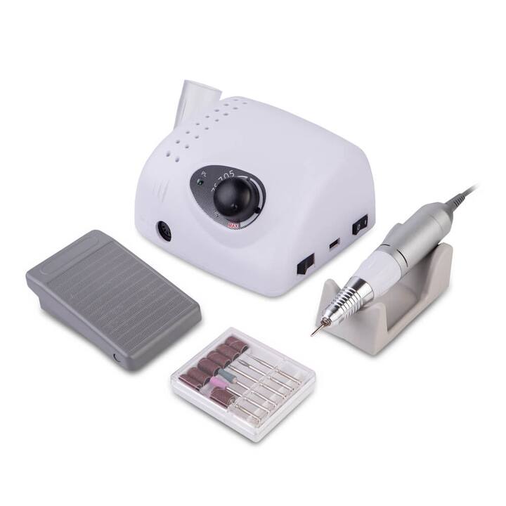 BUCOS. Nail drill "Bucos ZS-705", white, 65W. Фрезер + 6 покращених фрез, 35 тисяч оборотів, реверс, білий корпус #4