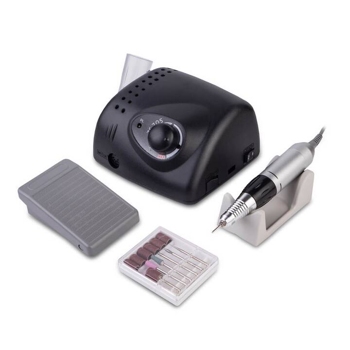 BUCOS. Nail drill "Bucos ZS-705", black, 65W. Фрезер + 6 покращених фрез, 35 тисяч оборотів, реверс, чорний корпус #4