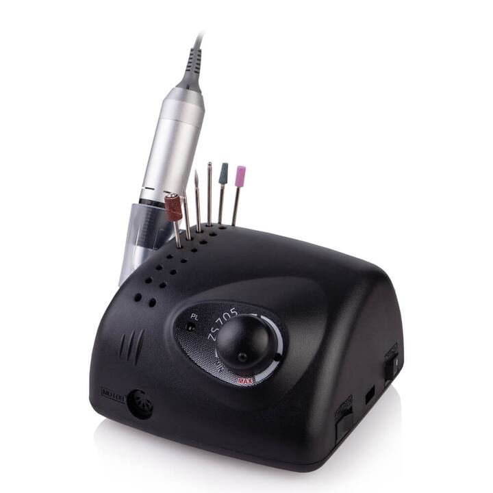 BUCOS. Nail drill "Bucos ZS-705", black, 65W. Фрезер + 6 покращених фрез, 35 тисяч оборотів, реверс, чорний корпус #1
