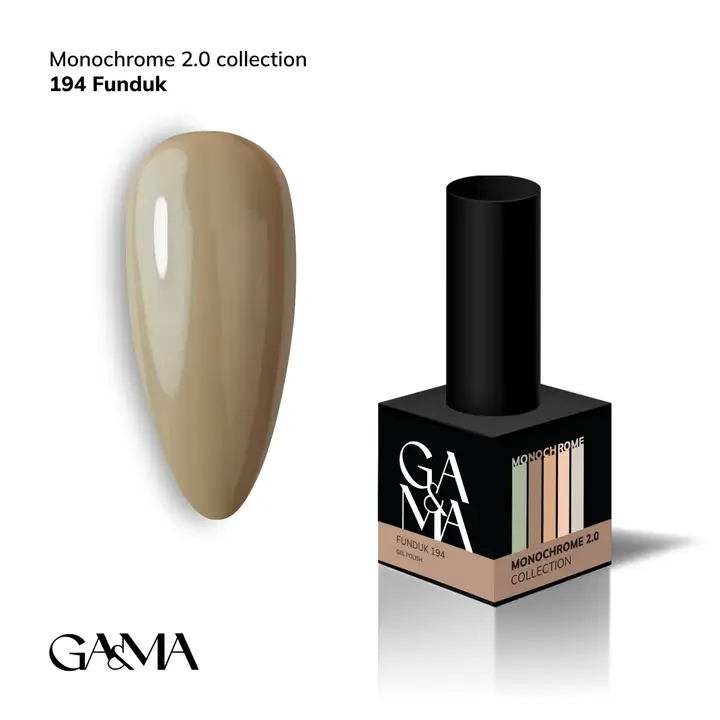 GA&MA. Gel polish #194 Hazelnut, 10 ml, gel polish, Orzech laskowy #1