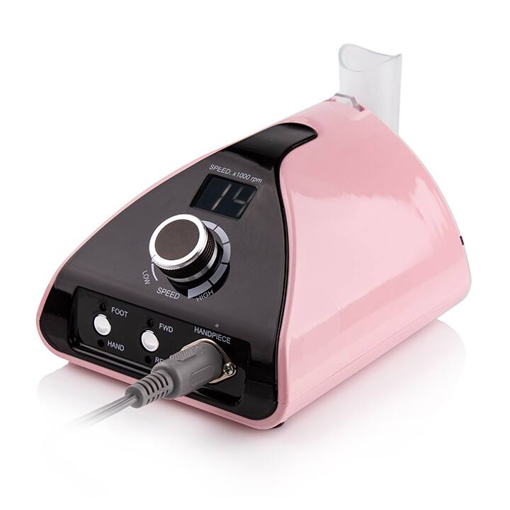BUCOS. Nail drill "Bucos ZS-711", pink, 65W. Фрезер + 6 покращених фрез, 35 тисяч оборотів, реверс,  рожевий корпус #1