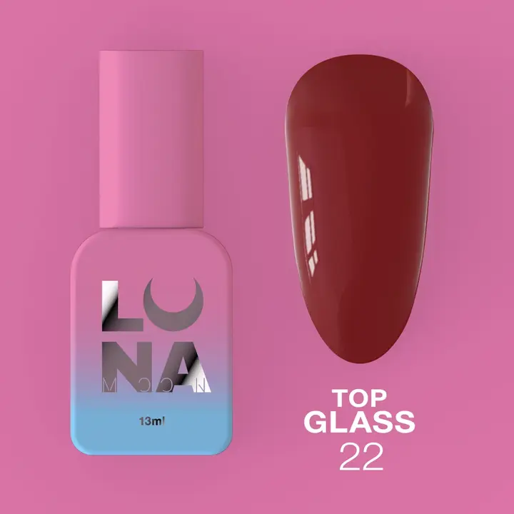 LUNAmoon. Glass Top Coat #22, 13 ml, топ кольоровий глянцевий #2