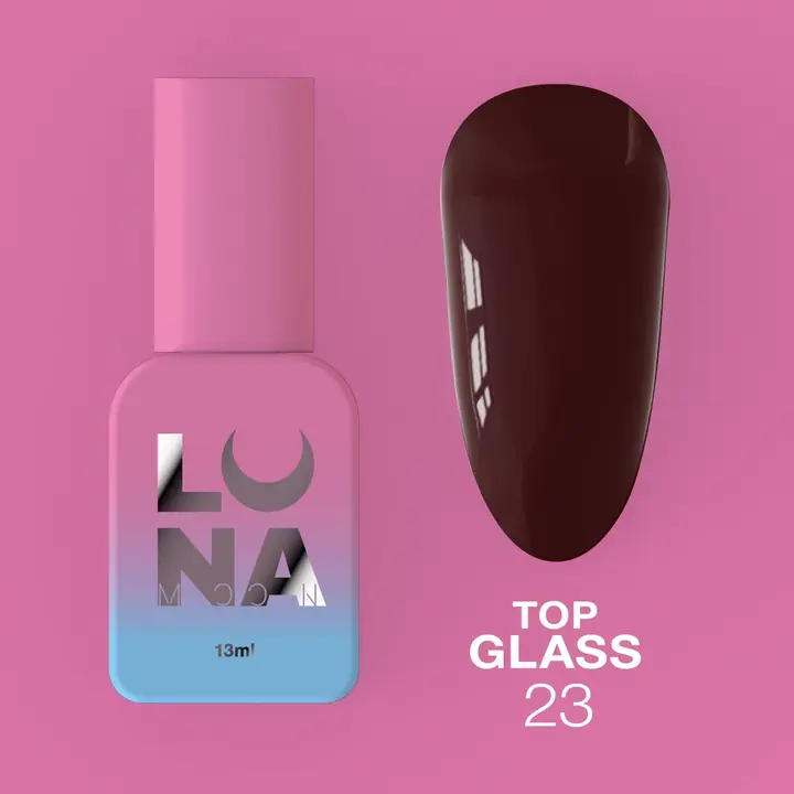 LUNAmoon. Glass Top Coat #23, 13 ml, топ кольоровий глянцевий #2