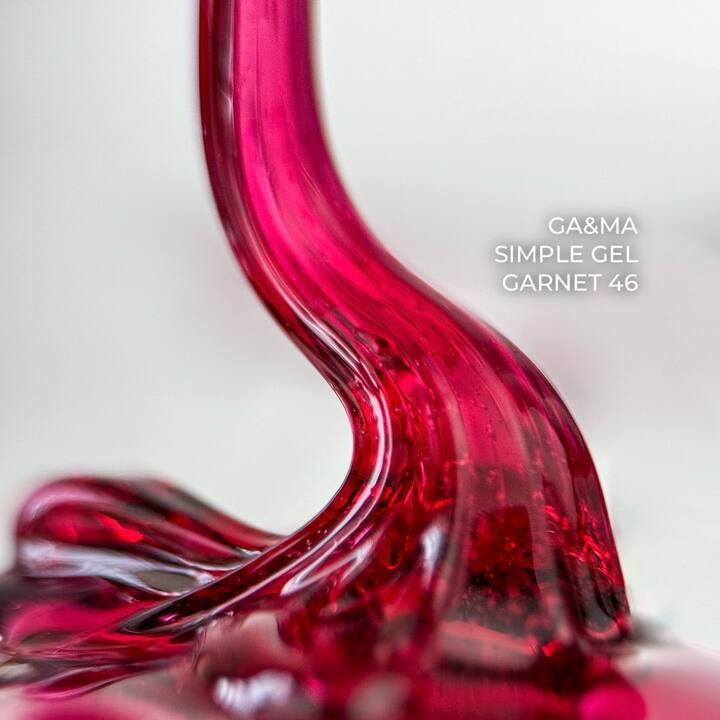 GA&MA. Simple builder gel, Stained glass #46 Garnet, 15 ml, вітражний гель без опилу, Гранат #2