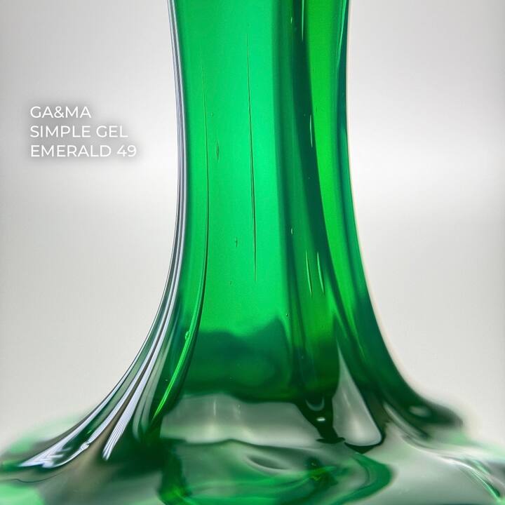 GA&MA. Simple builder gel, Stained glass #49 Emerald, 15 ml, вітражний гель без опилу, Смарагд #2
