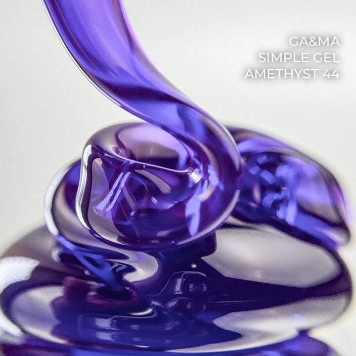 GA&MA. Simple builder gel, Stained glass #44 Amethyst, 15 ml, вітражний гель без опилу, Аметист #2