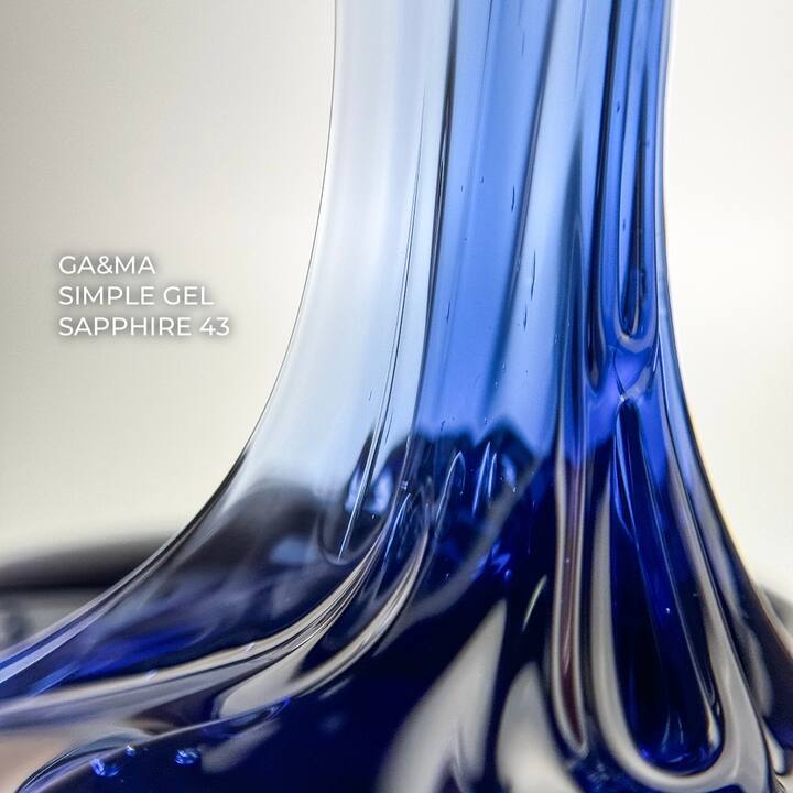GA&MA. Simple builder gel, Stained glass #43 Sapphire, 15 ml, вітражний гель без опилу, Сапфір #3