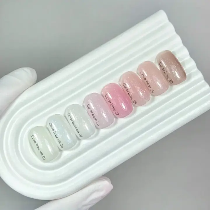 NOTD. Cover Base, NEW Formula #27, 30 ml, рожева камуфлююча база зі срібним шимером #3