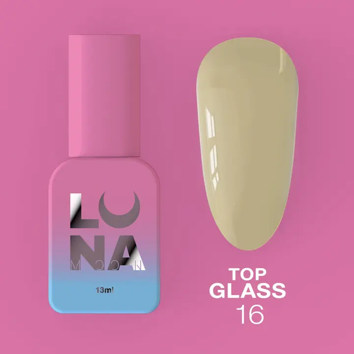 LUNAmoon. Glass Top Coat #16, 13 ml, топ кольоровий глянцевий #2