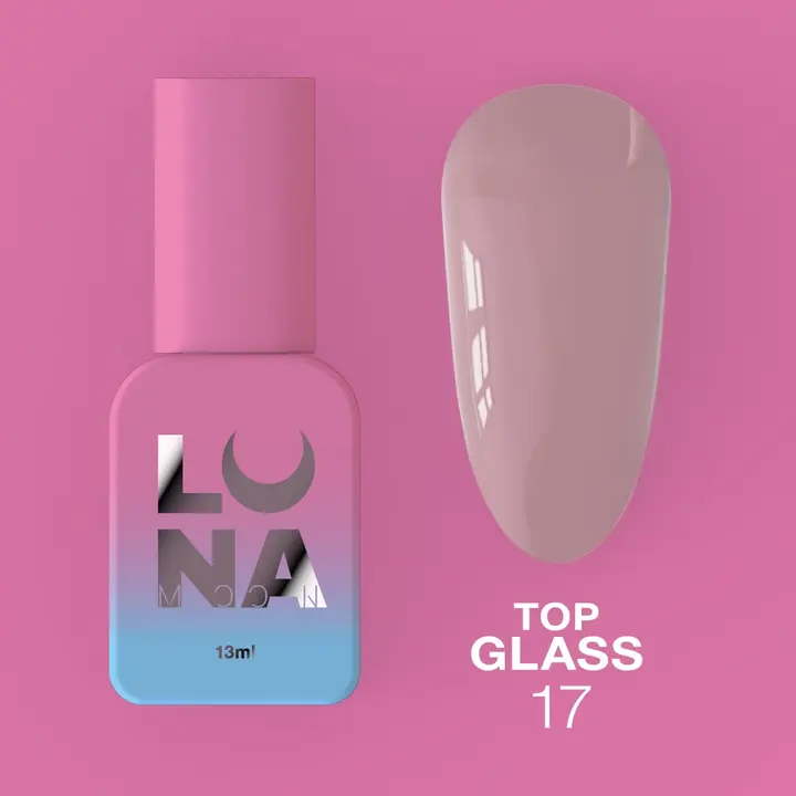 LUNAmoon. Glass Top Coat #17, 13 ml, топ кольоровий глянцевий #2