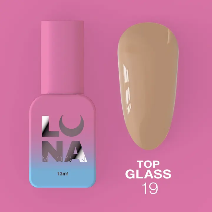 LUNAmoon. Glass Top Coat #19, 13 ml, топ кольоровий глянцевий #2