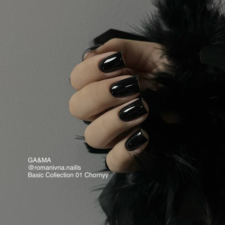 GA&MA. Gel polish #1 BLACK, 15 ml, гель-лак, чорний #3