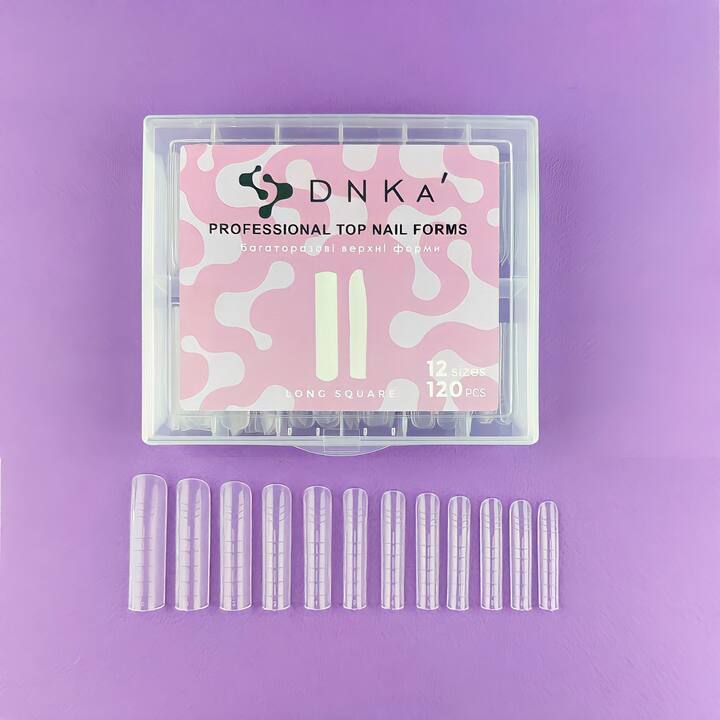 DNKa’. Top Nail Forms, Long Square, 120 шт, Верхні форми (довгий квадрат) #1