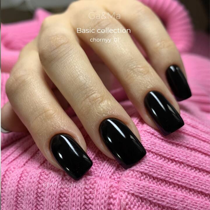 GA&MA. Gel polish #1 BLACK, 15 ml, гель-лак, чорний #5
