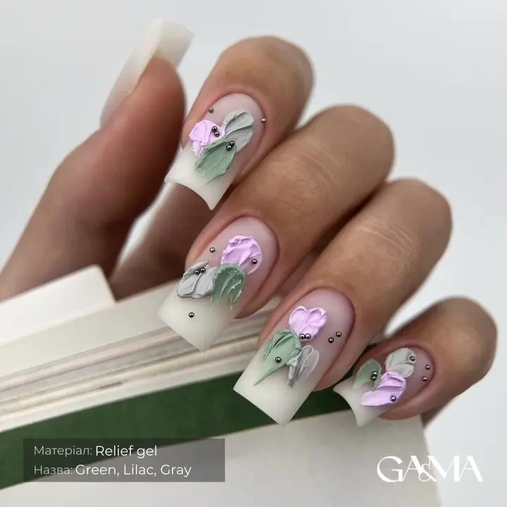 GA&MA. SET, Relief Gel, Pastel Collection, 5 pcs * 5 g. Набір Рельєф гелів, пастельна колекція #10