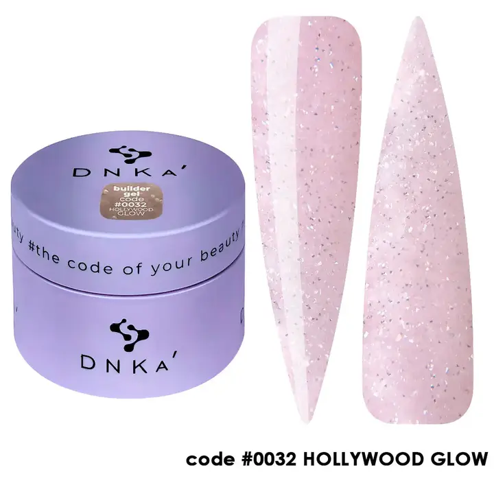 DNKa’. Builder Gel Hollywood #0032, 30 ml, світловідбиваючий гель для моделювання #1