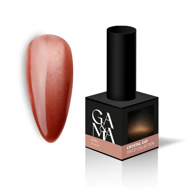 GA&MA. Gel polish Crystal Cat, Aura. Gel Polish, lichtreflektierend «Katzenauge», 10 ml #1