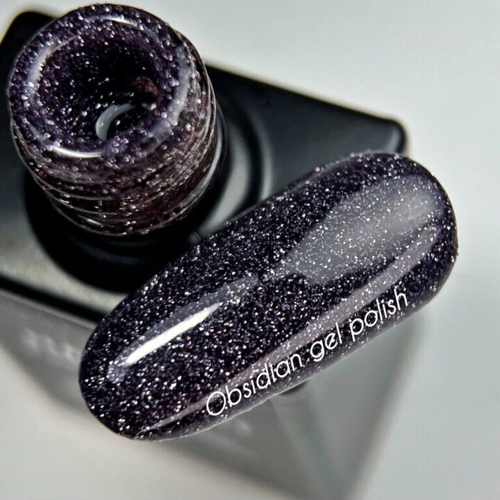 NOTN. Reflective Gel Polish, Obsidian, #326, графітово-фіолетовий світловідбиваючий, 10 ml #3