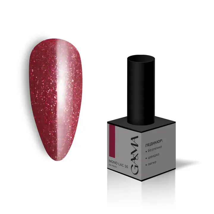 GÉMELY (ex GA&MA). Single-phase Gel Polish, Mono Lac, #016, 6 ml. Однофазний гель лак, "Моно лак" #2