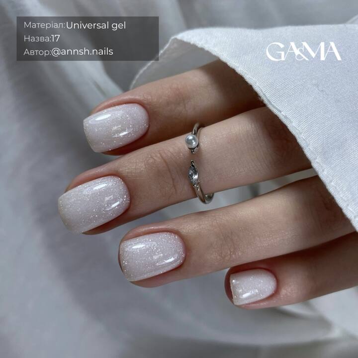 GA&MA. Universal gel 17, гель без опилу, рідкий, з шимером, 30 ml #3