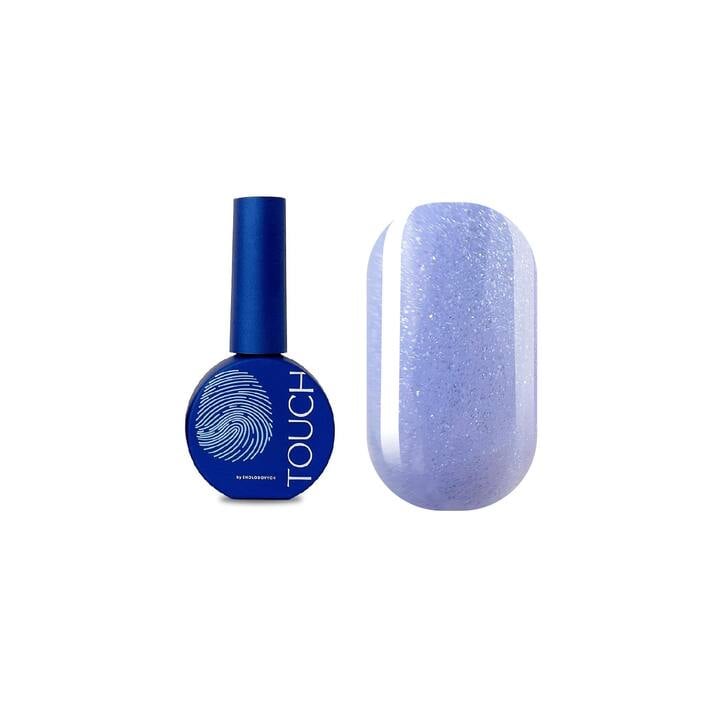 TOUCH. Gradient Top coat #1, with shimmer, 13 ml, кольоровий топ з дрібним шимером, блакитний #1