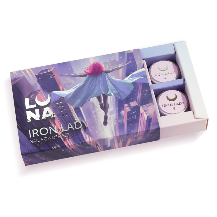 LUNAmoon. "Iron Lady" Metallic Nail Powder Set, 6 pcs, Set aus metallischen Rub-in-Pulvern, 6 Stück #1